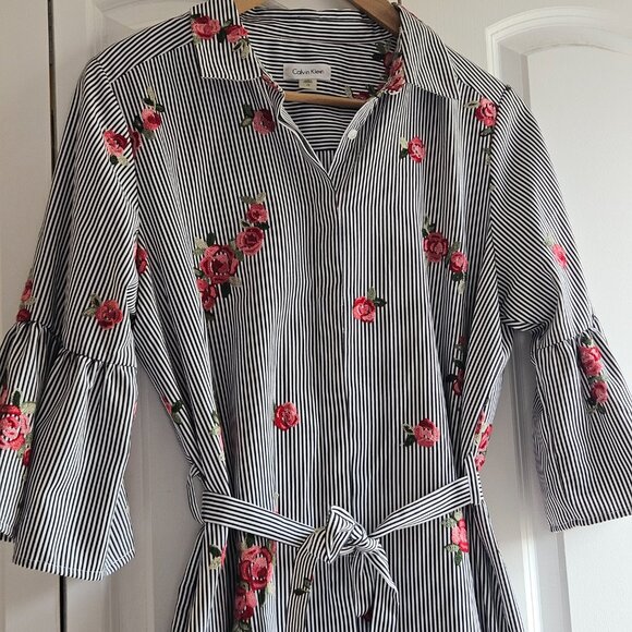 Calvin Klein Dresses & Skirts - Calvin Klein Women's Dress Size 14 Cottagecore Parisian Chic Unique Romantic EUC